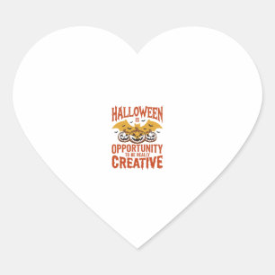 Halloween Creative Pumpkin Bat Vintage Vector Desi Heart Sticker