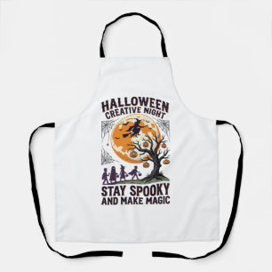 Halloween Creative Shirt Vintage Spooky Moon Art_1 Apron