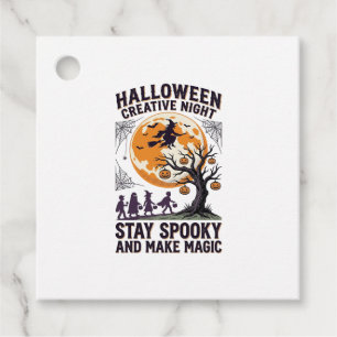 Halloween Creative Shirt Vintage Spooky Moon Art_1 Favour Tags