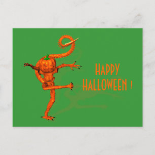 Halloween Creature From Galaxy Pumpkin Postcard