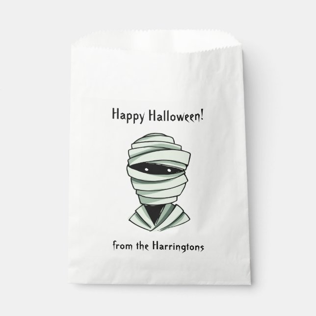 Halloween Creatures 2/4 custom text favour bags (Front)