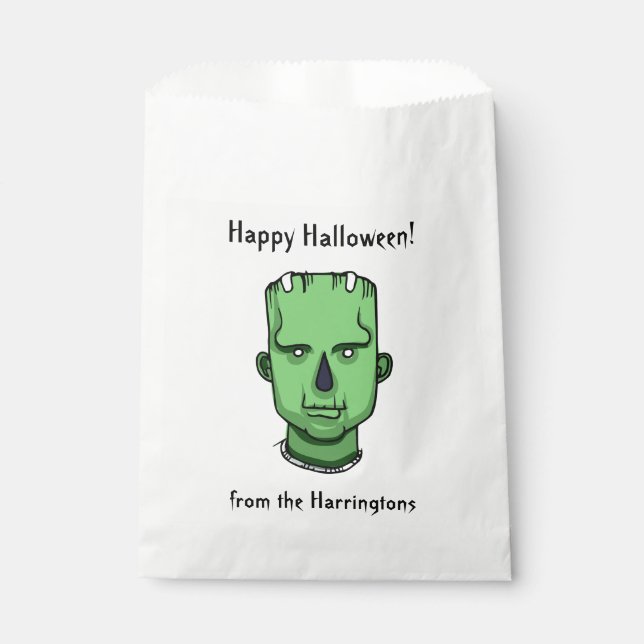 Halloween Creatures 3/4 custom text favour bags (Front)