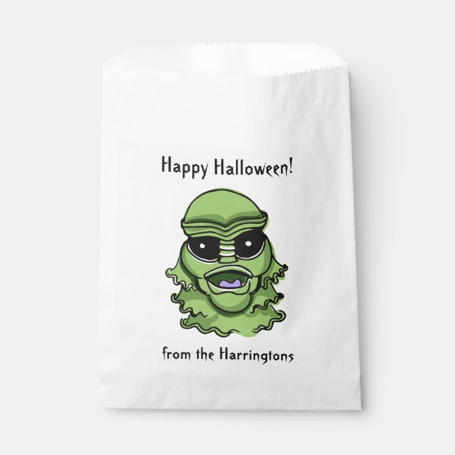 Halloween Creatures 4/4 custom text favour bags (Front)