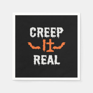 Halloween Creep It Real Funny Bat Birthday Napkin