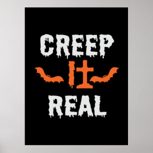 Halloween Creep It Real Funny Bat Birthday Poster