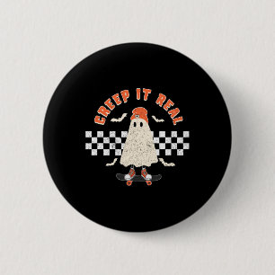 Halloween Creep It Real Ghost Boy Fall Season Skat 6 Cm Round Badge