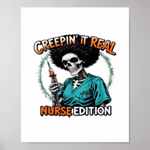Halloween Creepin It Real! Nurse Edition Classic T Poster