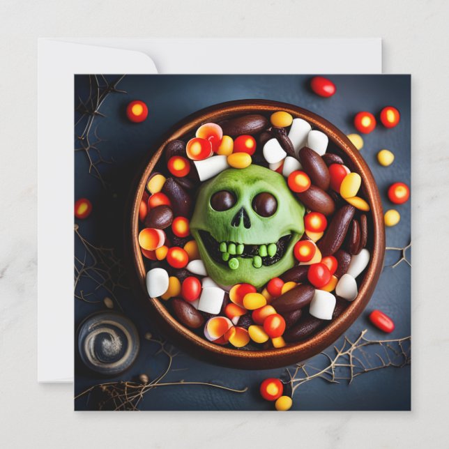 Halloween Creepy Candy Bowl Invitation (Front)