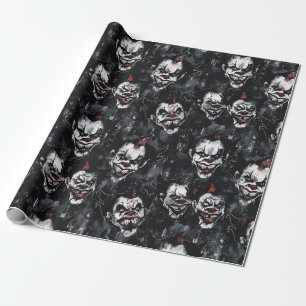 Halloween Creepy Clown Spooky Season Wrapping Paper