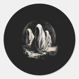 Halloween Creepy Dark Cult Ghosts Black Magick Occ Classic Round Sticker