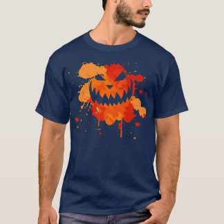 Halloween Creepy Evil Jack o Lantern Smiling Face  T-Shirt