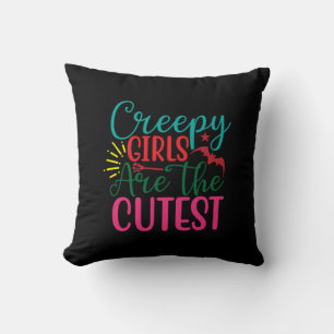 Halloween Creepy Girls Are The Cutest Birthday Cushion