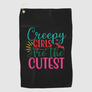 Halloween Creepy Girls Are The Cutest Birthday Golf Towel