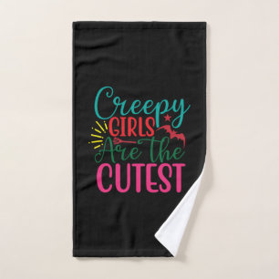 Halloween Creepy Girls Are The Cutest Birthday Hand Towel