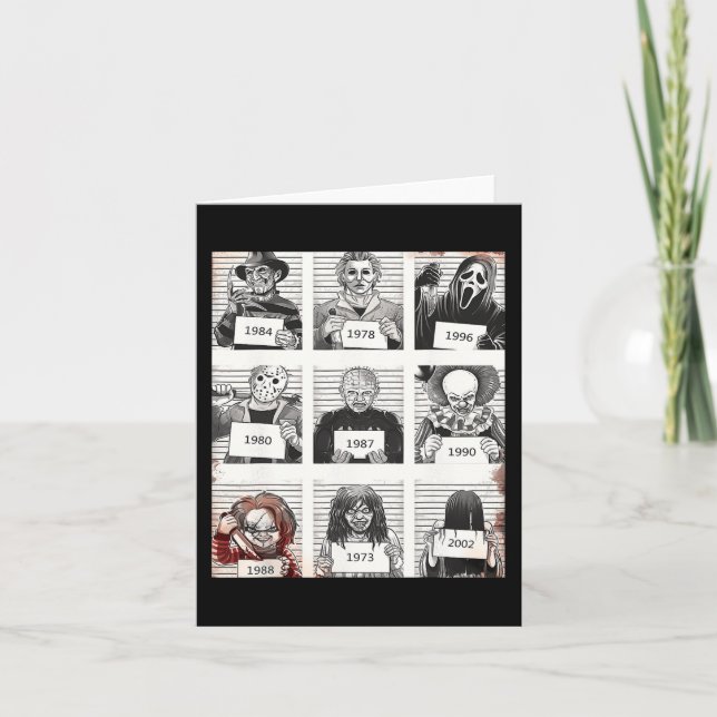 Halloween Creepy Legends Killer Mugshots Horror Fa Card (Front)