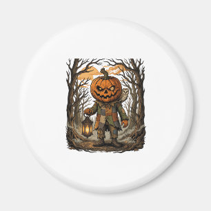 Halloween Creepy Pumpkin Scarecrow Lantern Owl Hau Magnet