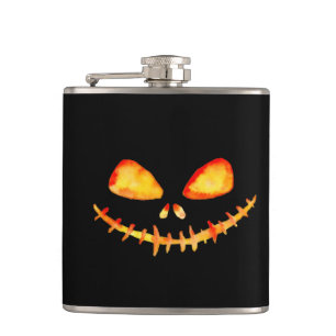 Halloween Creepy Smile Jack O' Lantern Hip Flask