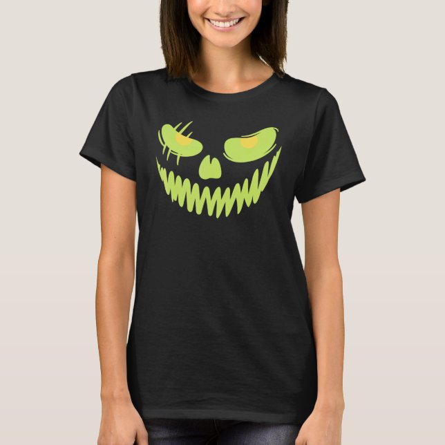 Halloween  Creepy Spooky Face Men Women Boys Girls T-Shirt (Front)
