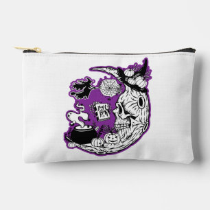 Halloween Crescent Moon Witch Skull Accessory Pouch