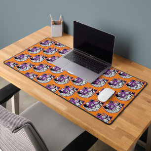 Halloween Crescent Moon Witch Skull Desk Mat