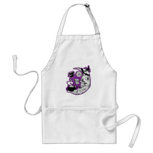 Halloween Crescent Moon Witch Skull Standard Apron