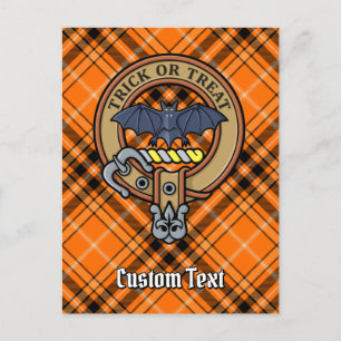 Halloween Crest over Tartan Postcard