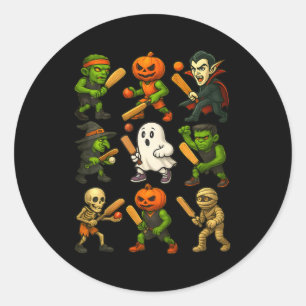 Halloween Cricket Ghost Vampire Skeleton Spooky Co Classic Round Sticker