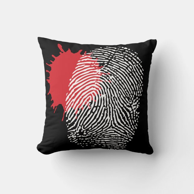 Halloween Crime Scene Blood Splatter Fingerprint Cushion (Front)