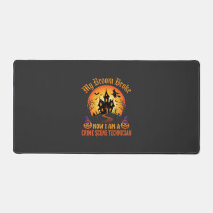 Halloween Crime Scene Technician Witch Humor Desig Desk Mat