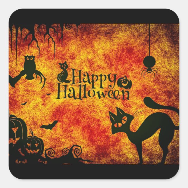 Halloween Critters Square Sticker (Front)