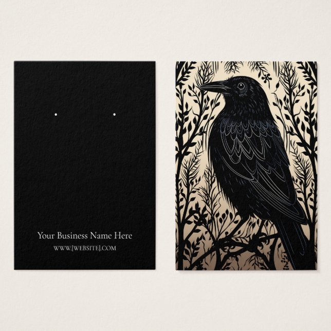 Halloween Crow Raven Earring Display Card (Front & Back)