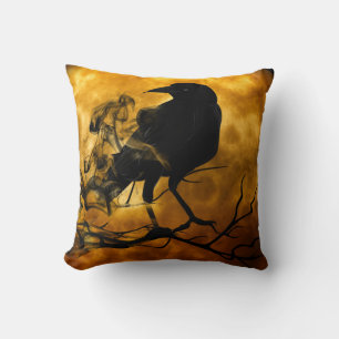 Halloween Crow Throw Pillow