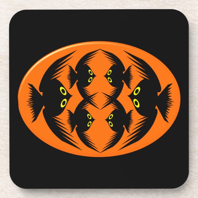 Halloween Crows Cork Coaster (Front)