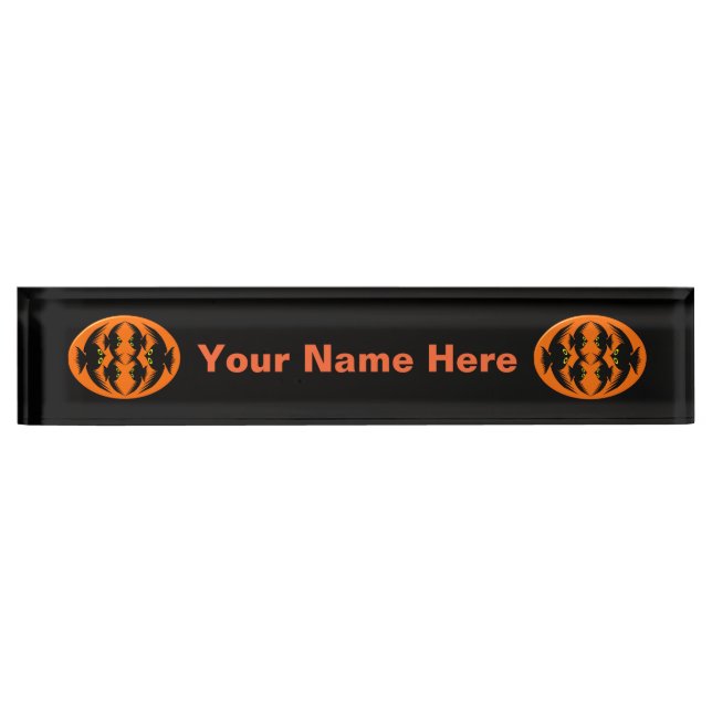 Halloween Crows Custom Desk Nameplate (Front)