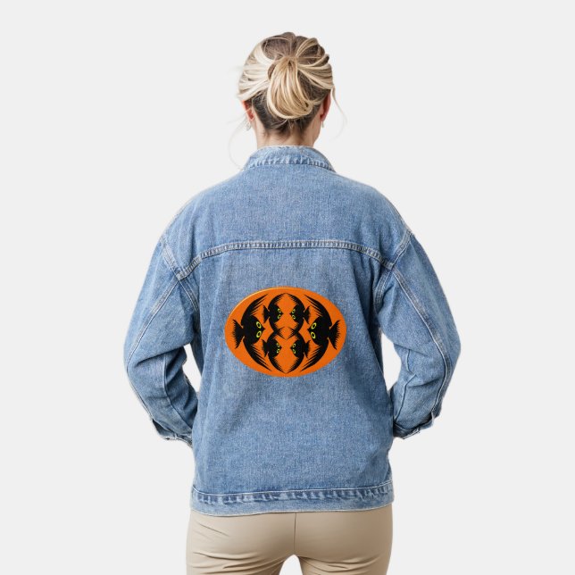 Halloween Crows Denim Jacket (Model)