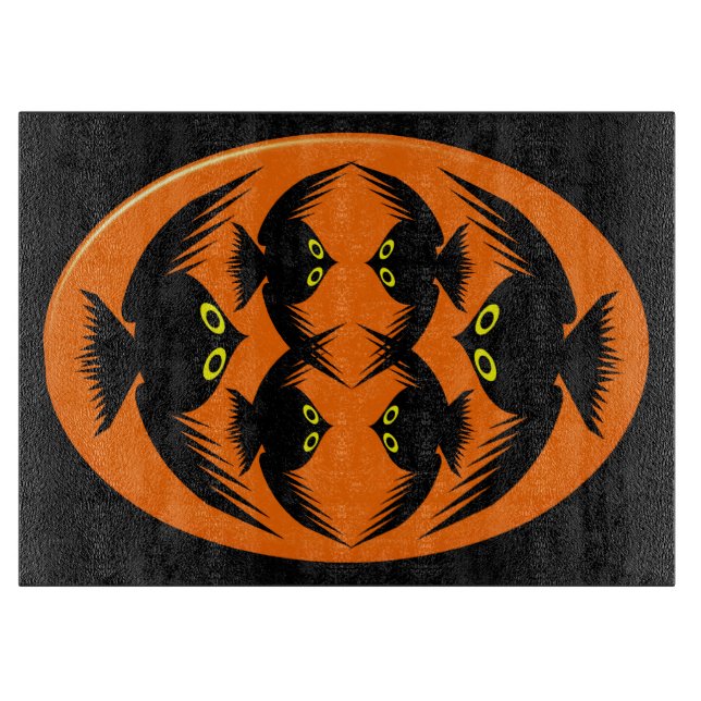 Halloween Crows Glass Cutting Board (Front)