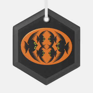 Halloween Crows Glass Tree Decoration