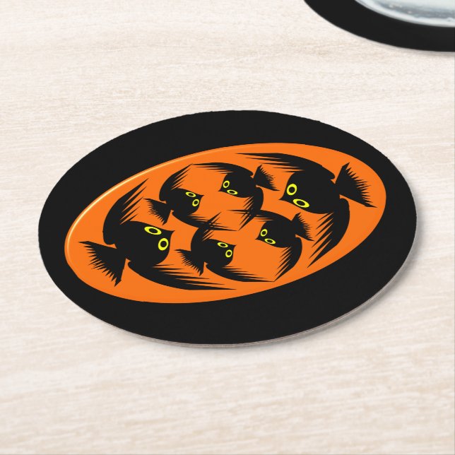 Halloween Crows Paper Coasters (Angled)