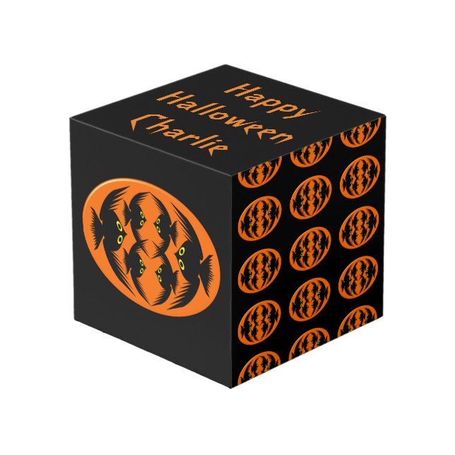 Halloween Crows Personalised Cube (Front Angled)