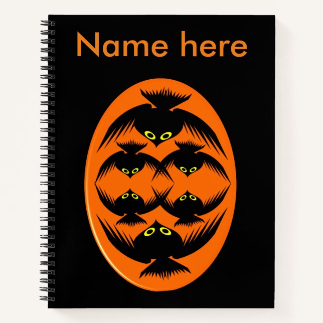 Halloween Crows Spiral Notebook (Front)