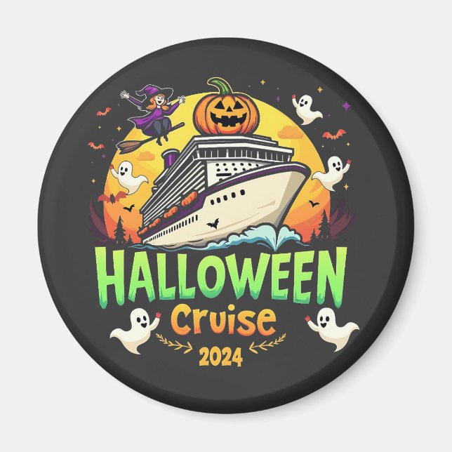 Halloween Cruise 2024 Spooky Cruisng Familly Trip Magnet (Front)