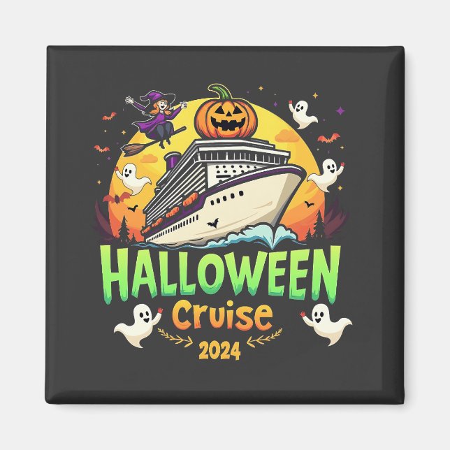 Halloween Cruise 2024 Spooky Cruisng Familly Trip Magnet (Front)