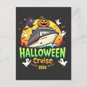 Halloween Cruise 2024 Spooky Cruisng Familly Trip Postcard