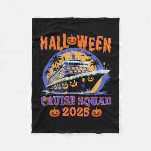 Halloween Cruise Squad 2025 Spooky Pumpkin Cruise Fleece Blanket