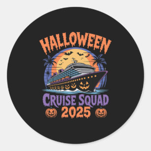 Halloween Cruise Squad 2025 Spooky Vacation Party Classic Round Sticker