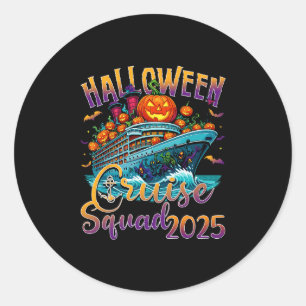 Halloween Cruise Squad 2025 Vacation Matching Fami Classic Round Sticker