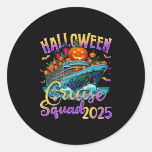 Halloween Cruise Squad 2025 Vacation Matching Fami Classic Round Sticker