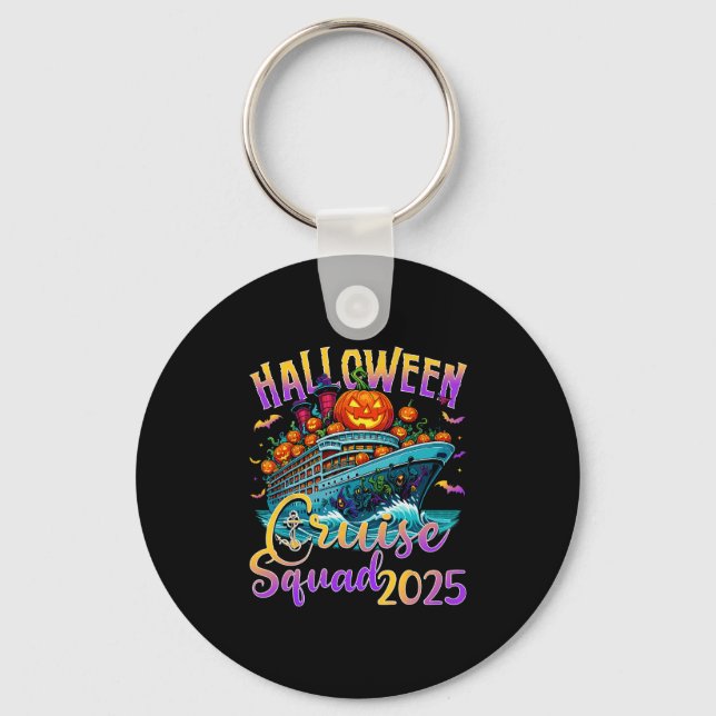 Halloween Cruise Squad 2025 Vacation Matching Fami Key Ring (Front)