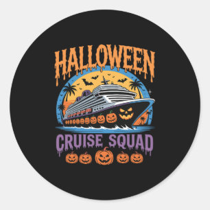 Halloween Cruise Squad Matching Group Spooky Trave Classic Round Sticker