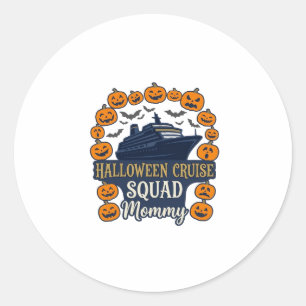 Halloween Cruise Squad Mummy Ship Pumpkins Bats_1 Classic Round Sticker